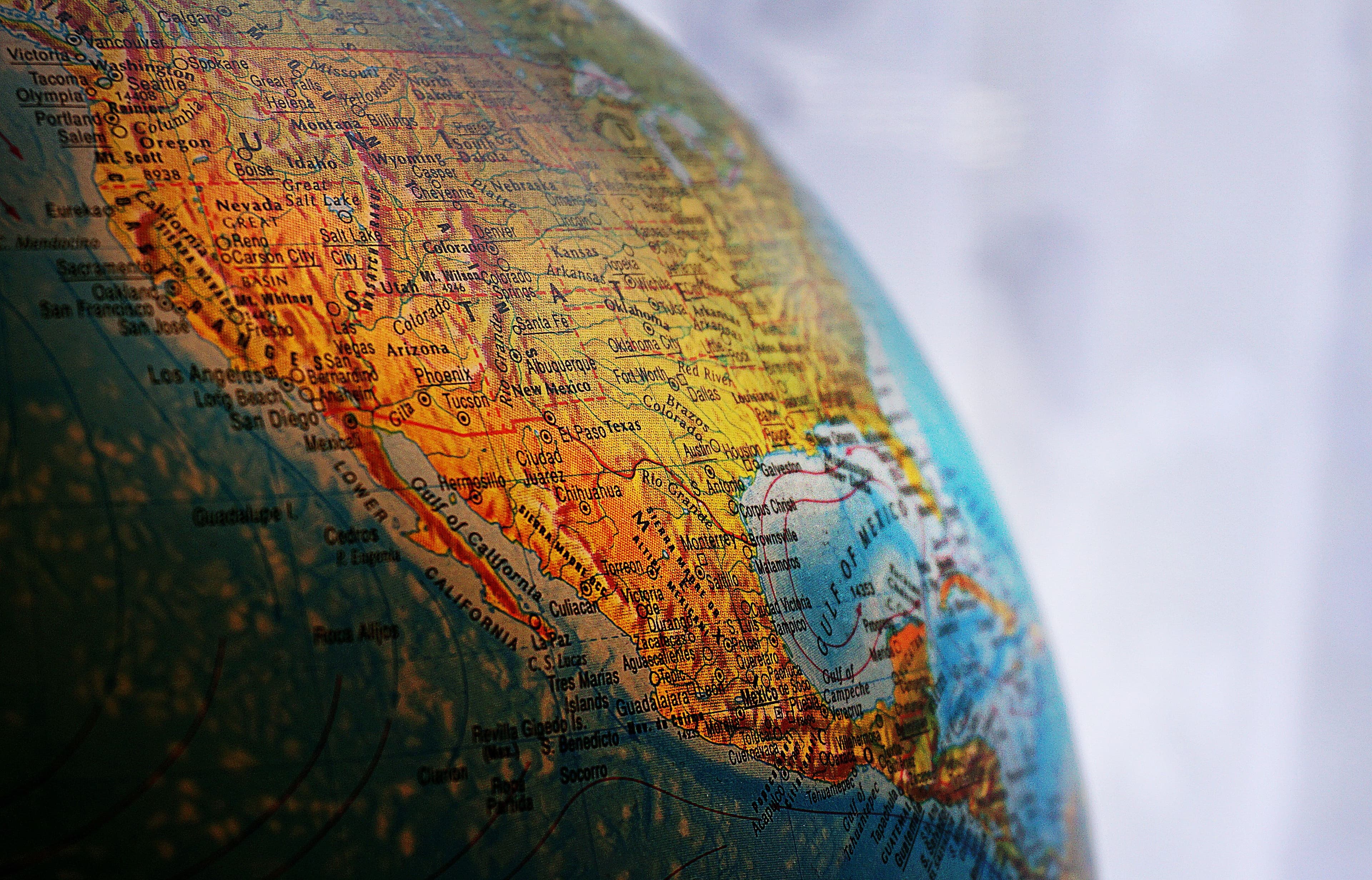 Detailed map focused on New Mexico and the American Southwest
